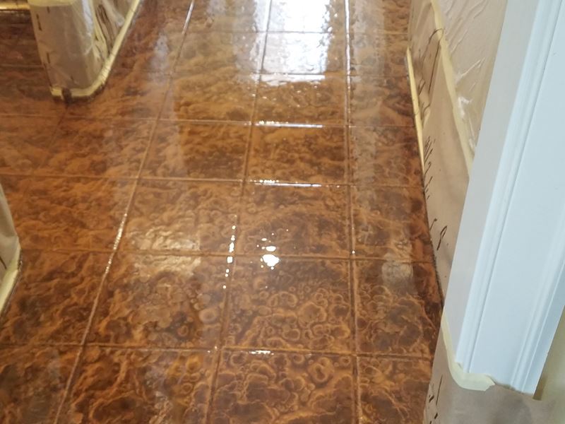 metallic epoxy over tile